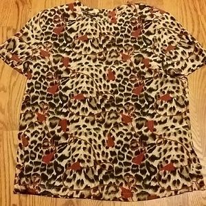 Leopard & tassels blouse
